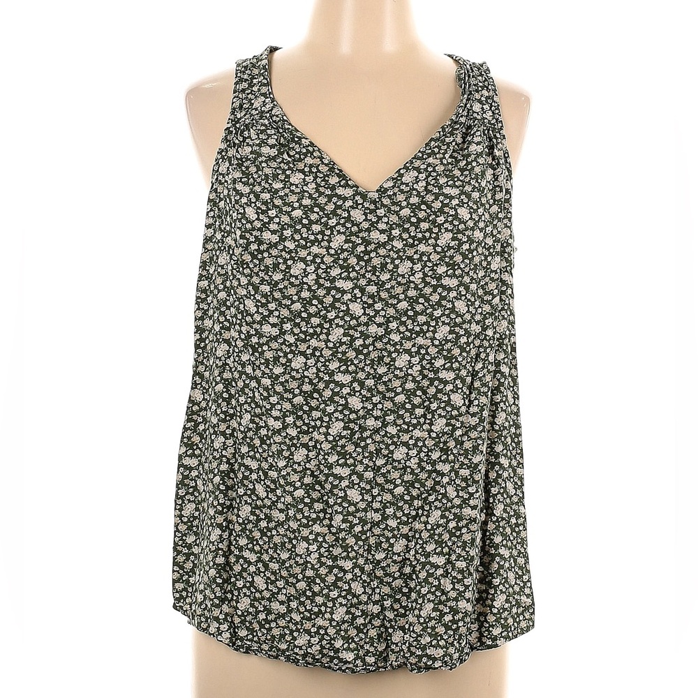 OLD NAVY Sleeveless Green Floral Tank Top